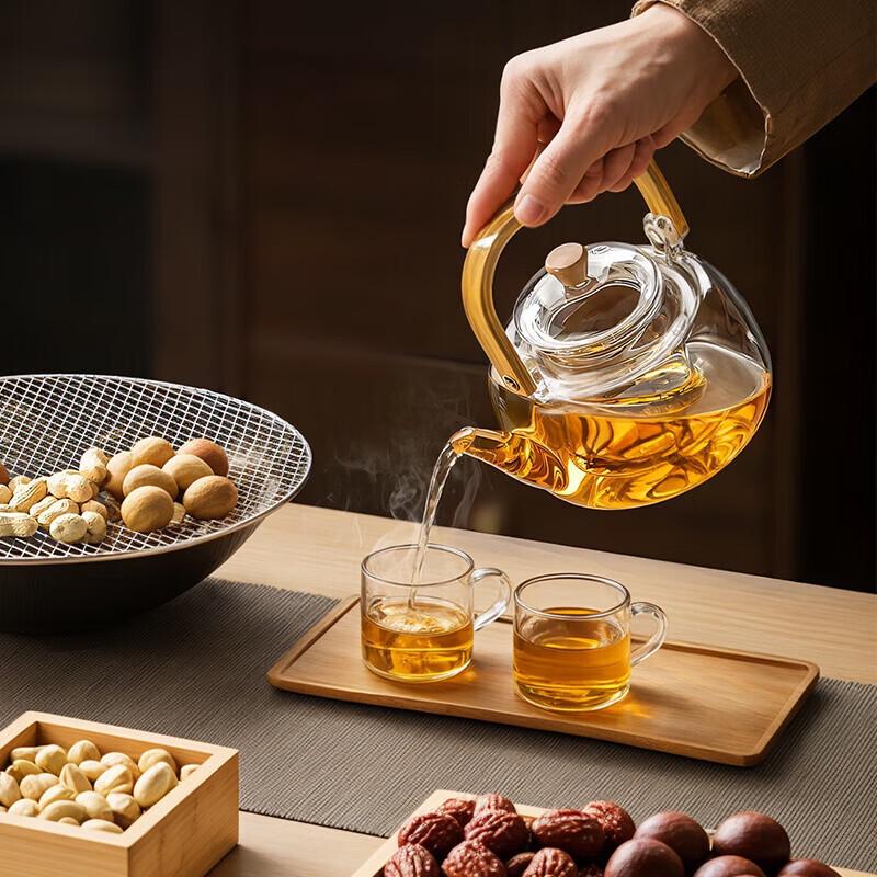 CLITON Heat-Resistant Glass Coffee & Tea Set with 4 Cups