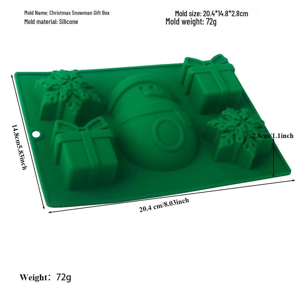 Shenhong Christmas Silicone Mold: 6-Cavity Tree & Santa Decorations for Mousse Cake and Chocolate Baking