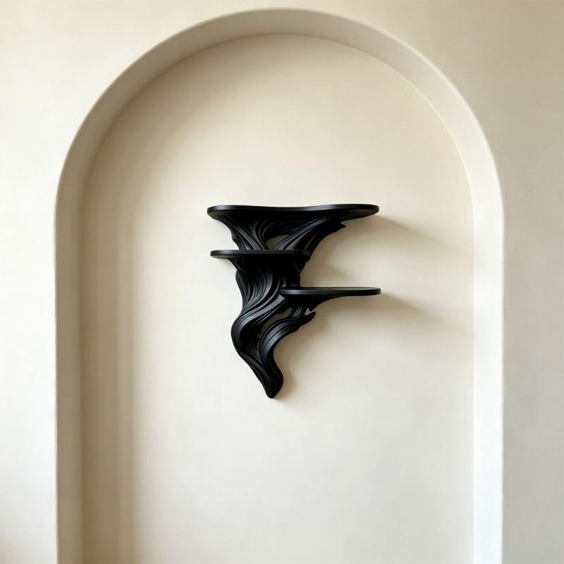 3-stöckiges Wandregal, Schwebendes Regal für Wandskulptur Hängeregal-Einheit, Dreistöckiger Kunststoff-Ausstellungsständer für Figuren im Eingangsbereich, Heimbüro,
