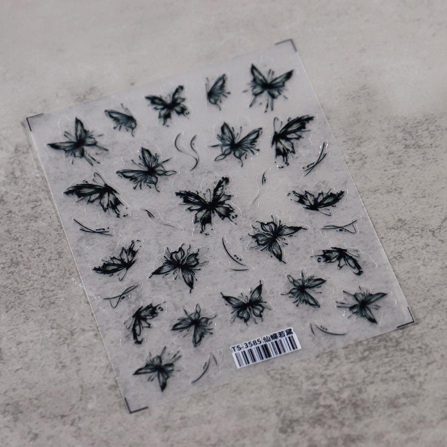 1pcs Butterfly Nail Stickers High Quality Sparkling Shell Light Nail Stickers Nail Art Decal Snakes Design Manicure Tools