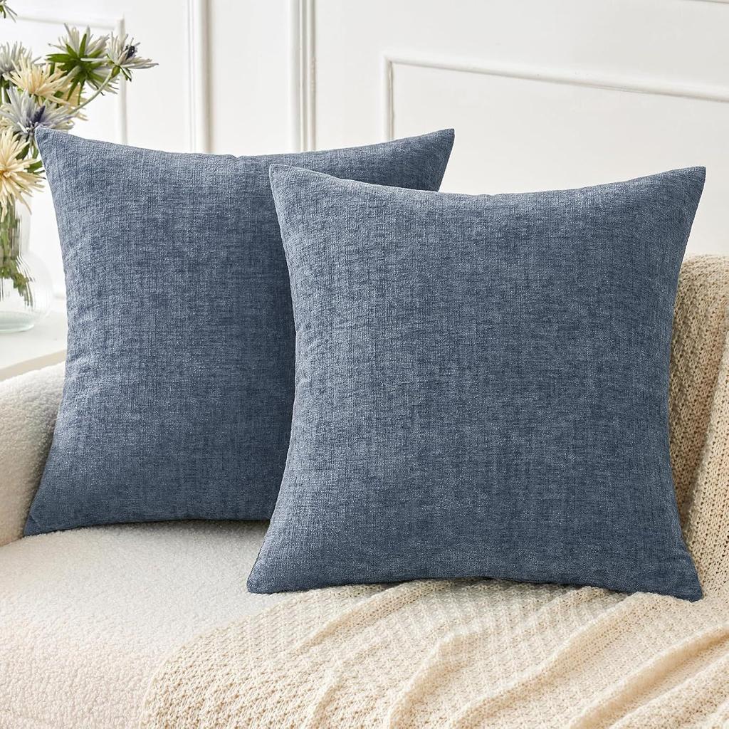 2pcs Thickened Bamboo Pattern Chenille Pillow Covers, Contemporary Style, Zipper Closure for Sofa, Bed, Bedroom, Dining Room - No Filling Included
