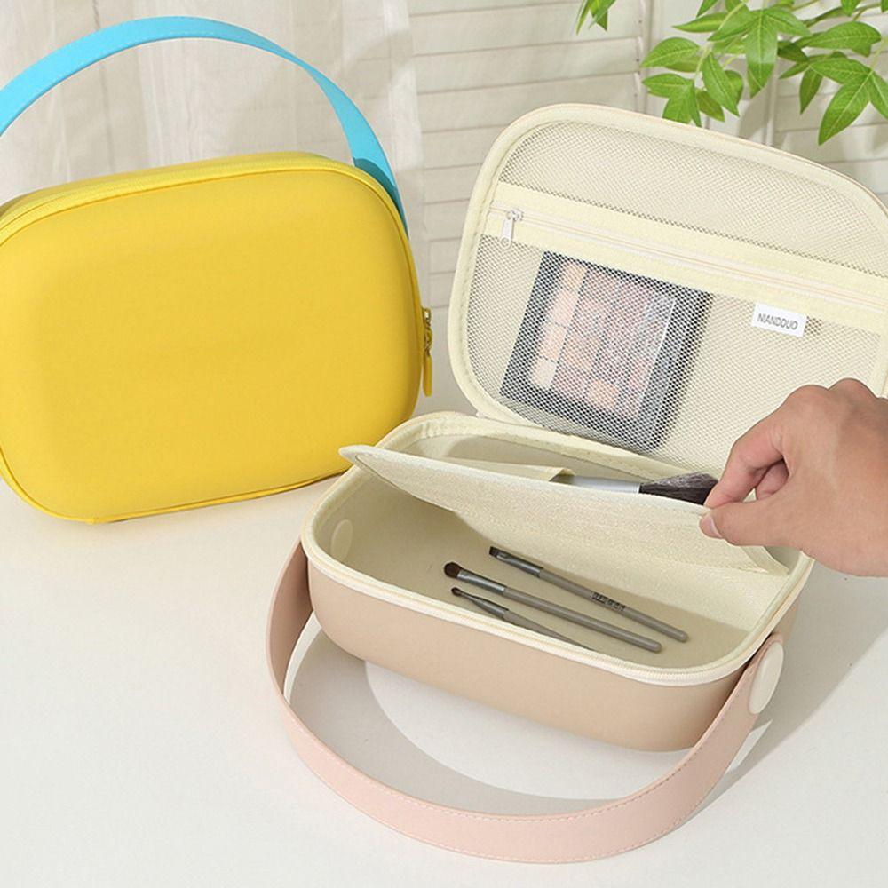 Handle Wash Storage Bag Candy Color Portable Tote Bag Simple Make Up Pouch Bag  Bathroom