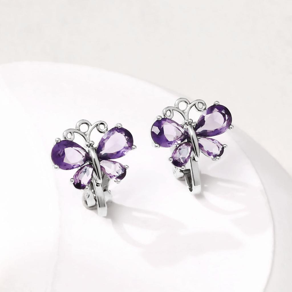 Fashion Copper Ear Clips, Fashionable Personalized Butterfly Shape Zircon No Ear Piercings Earrings