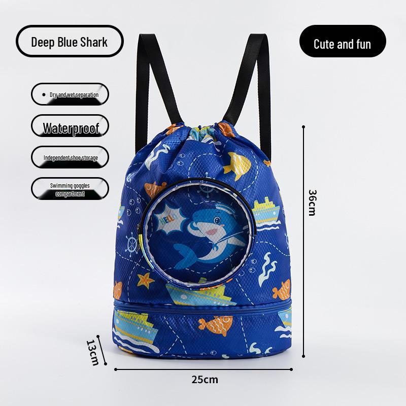 Adorable Cartoon Waterproof Kids' Swim Bag - Lightweight Sports & Travel Backpack for Clothing