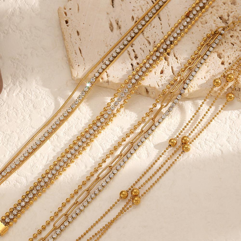 Fashionable Inspired Stainless Steel Multilayer Geometric Hand Chain For Women