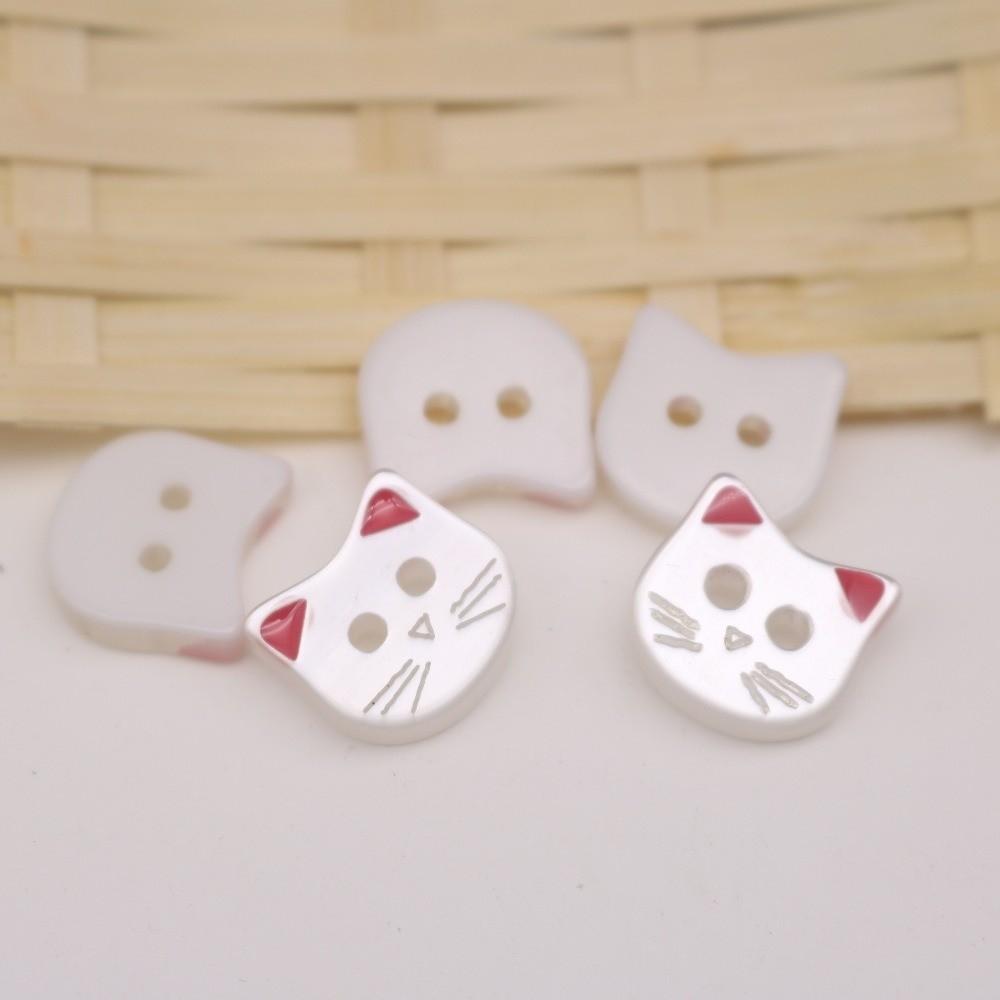 40pcs Creative Kitty Buttons Cute Kitten Head Buttons Resin Cat Buttons  Clothes Accessories