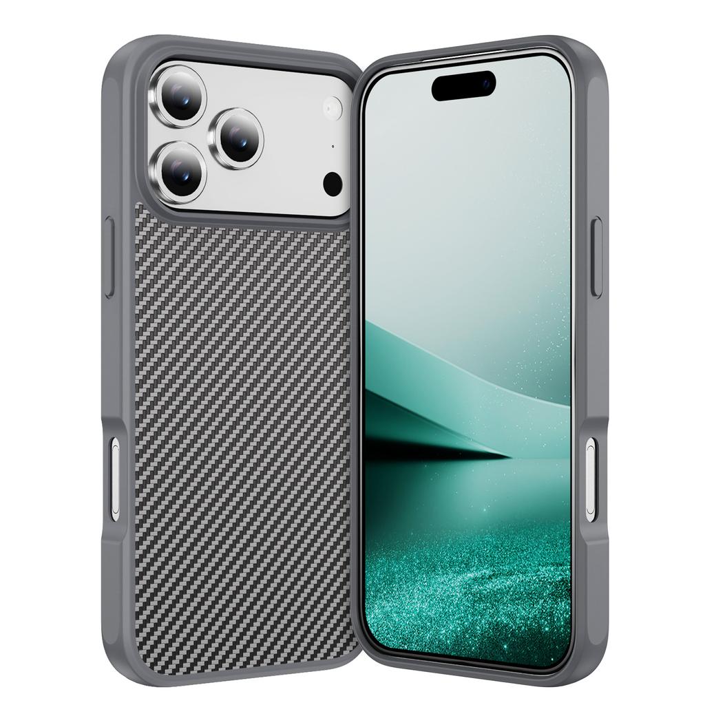 Magsafe Bumper Plastic Cover Thin Carbon Fiber Texture Magnetic Hard Case for IPhone 17 Air 16E 16 15 14 Plus 13 12 Pro Max