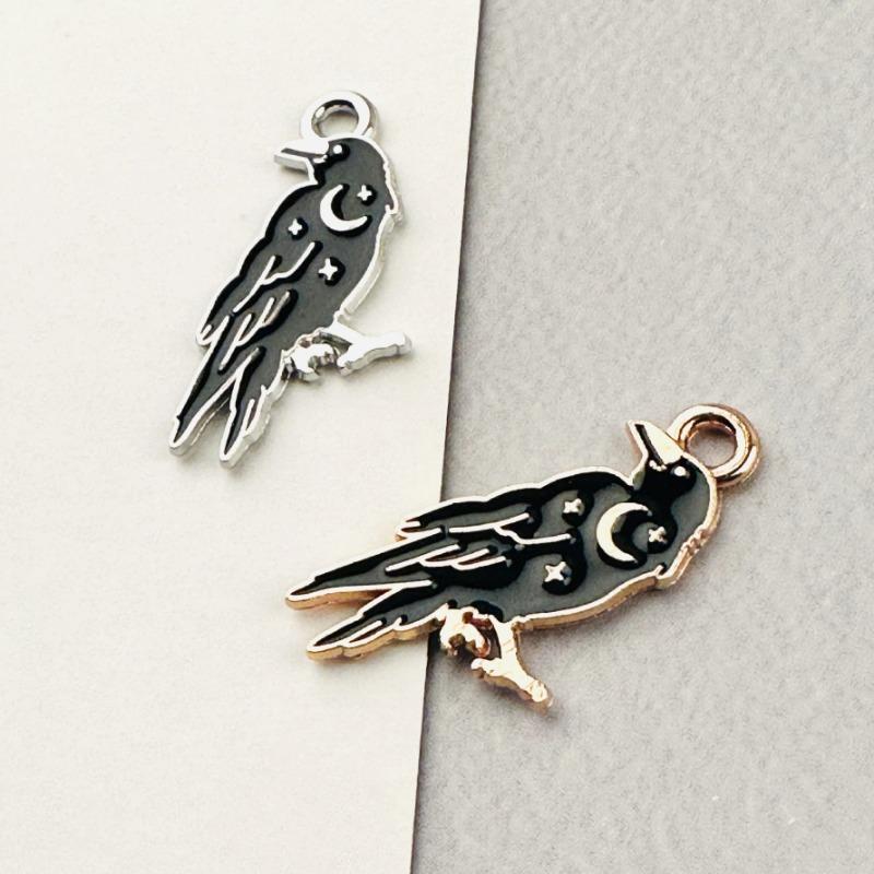 Alloy Black Crow Pendant Accessories Handmade Bracelet Necklace Jewelry Accessories