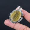 Natural Multi Fluorite Gemstone Pendant Yellow 925 Sterling Silver Jewelry