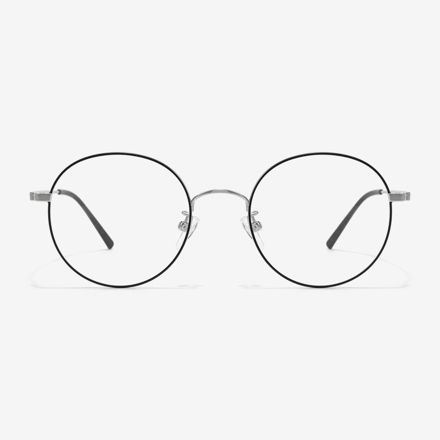 Seutailwokeu Matte Black & Silver Metal Style10 M Mbk/Sv 50Mm Stylework Eyeglass Frames