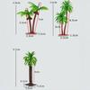 5PCS Simulated Coconut Tree Rainforest Train Railroad Decor Dollhouse Simulation Coconut Palm Tree Model Building Landscape