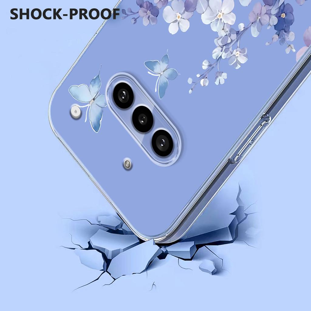 בשביל כלום טלפון (3 א) כיסוי טלפון TPU עם הדפס פרפרים פרחוני