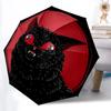 1 Stück Schwarze Katze Mond Automatisches Öffnen/Schließen Regenschirm Kompakter Faltregenschirm, Ganzjahres-Tragbarer Regenschirm für Damen/Herren F1124257