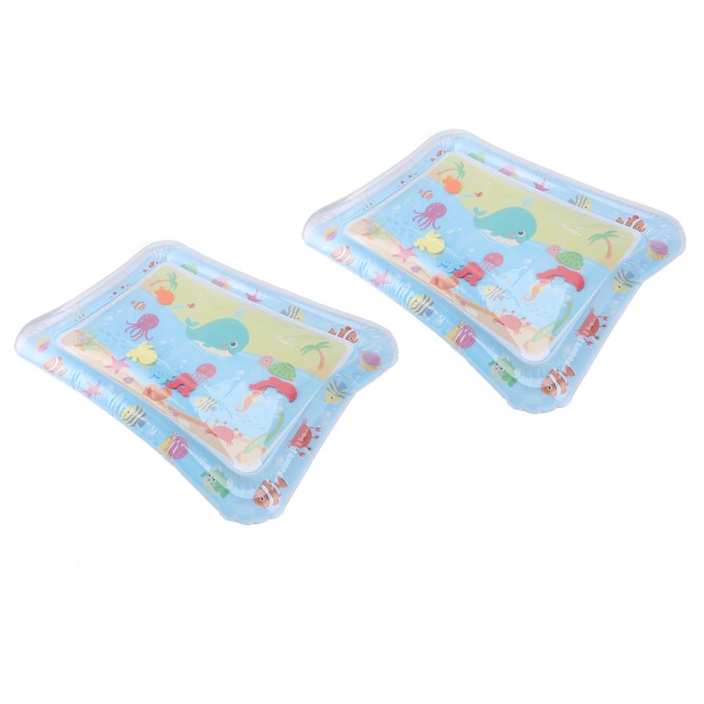 2 Pcs Baby Water Play Mat Rich Colorful Pattern Tummy Time Water Cushion Infant Early Development Ac