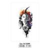 Skull Geisha Sweatproof Tattoo Sticker - Women's Small Full Arm Design
