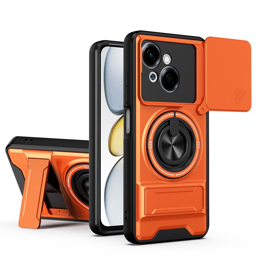 KEYSION Magnetic Phone Case for TECNO Spark Go 1 1S 2025 Slide Camera Protection Upright Kickstand 360 Ring Shockproof Back Cover
