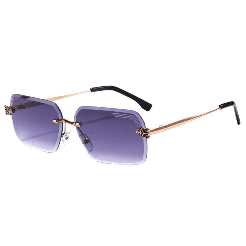 JYL Rimless Rectangle Sunglasses UV400 Women Clear Small Square / T22137