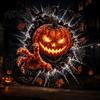 Halloween Gift Decorations Window Decal 3D Crack Glass Spooky Decoration Pumpkin Ghost Skeleton Removable Party Ornaments Witch Break in Stickers,
