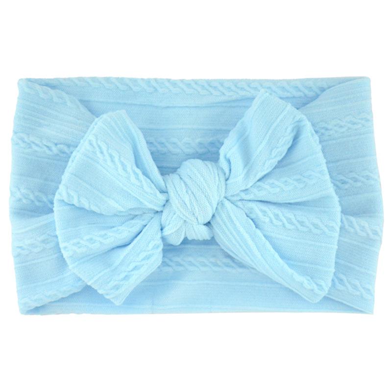 Solid Color Bow Baby Headbands, Soft Elastic Nylon Wide Hairbands for Infants