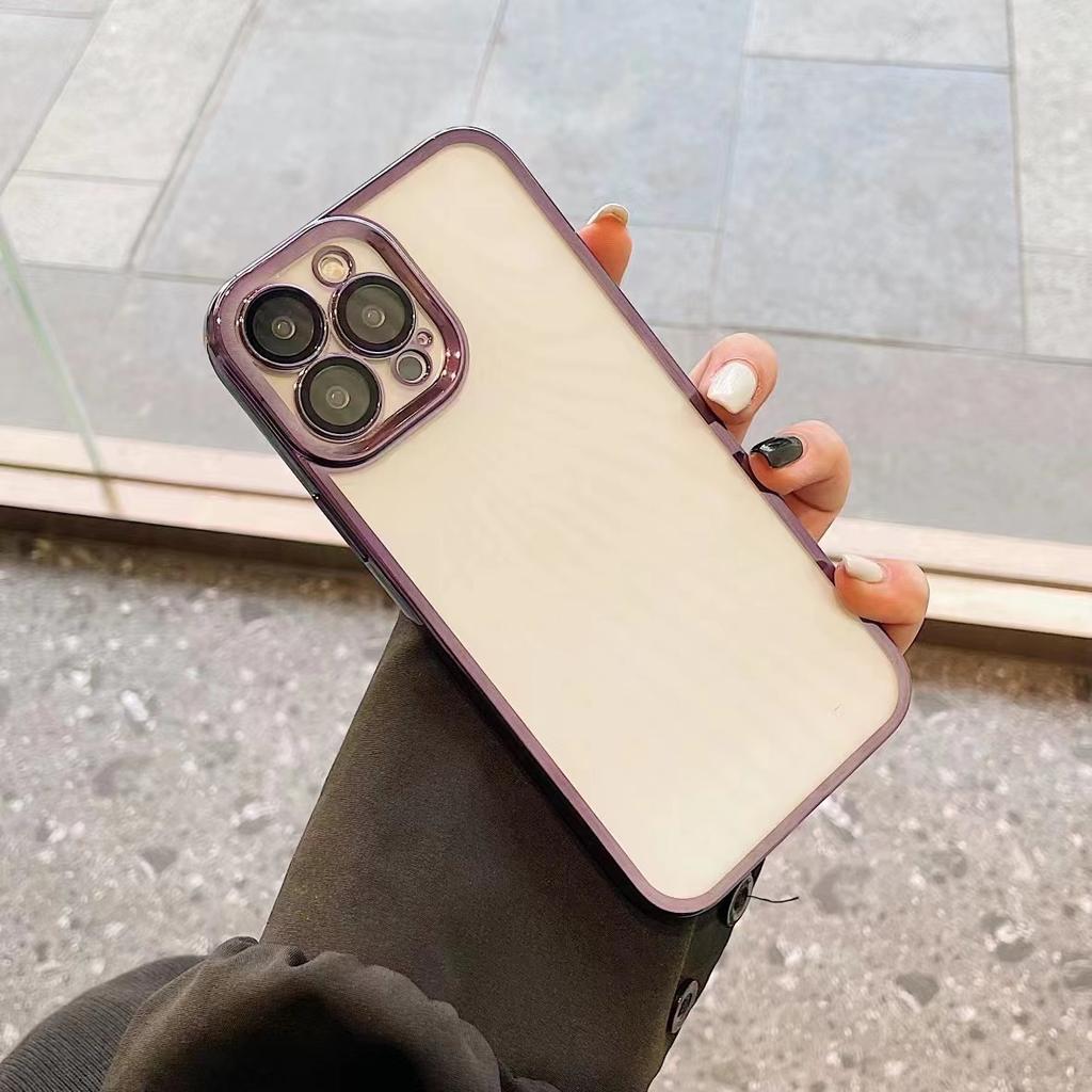 Applicable To IPhone15 with Built-in Dust-proof Net, Glass Lens Film, Phone Case, and Electroplated Transparent Soft Case of IPhone 14