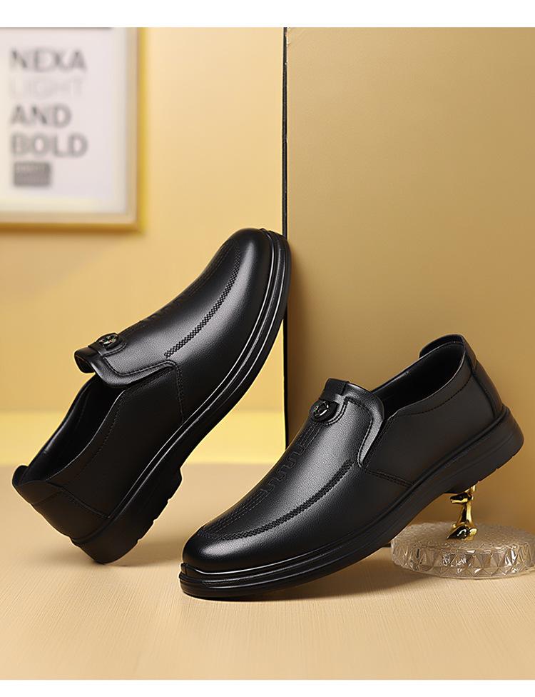 Fashion Business Soft Leather Shoes for Men 2025 Autumn New Designer Loafers Male Solid Color Wear-resisting Middle-aged Man Shoes