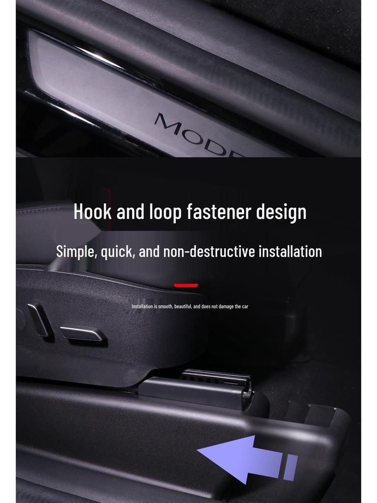 Tesla Model Y Rear Seat Rail Protector Set - Felt Guard Plates for Full Protection