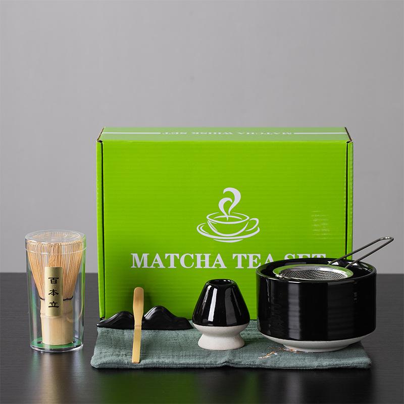 New arrived Matcha tea set Straight bowl matcha scoop ceramic tea bowl coffee tools set japanese tea accessories