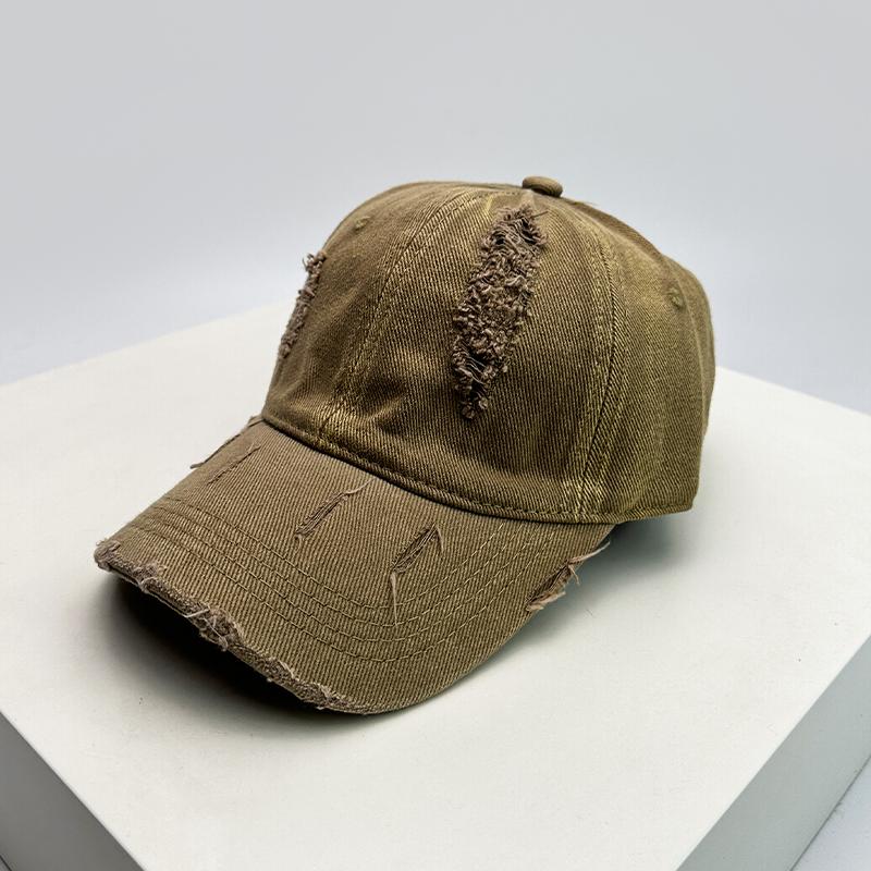 

New Unisex Korean Solid Retro Baseball Hats Breathable Personal Sunshade Broken Style Peaked Caps Versatile Street Fashion Ins 52-60cm