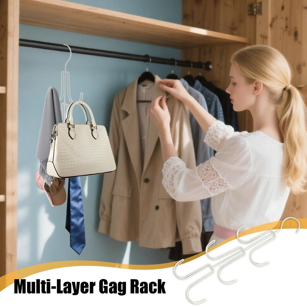 Purse Hanger Iron Bag Hanger for Closet Multi-layer Storage Rack Handbag Organizer for Daily Display Scarves Belts Hat Wardrobe