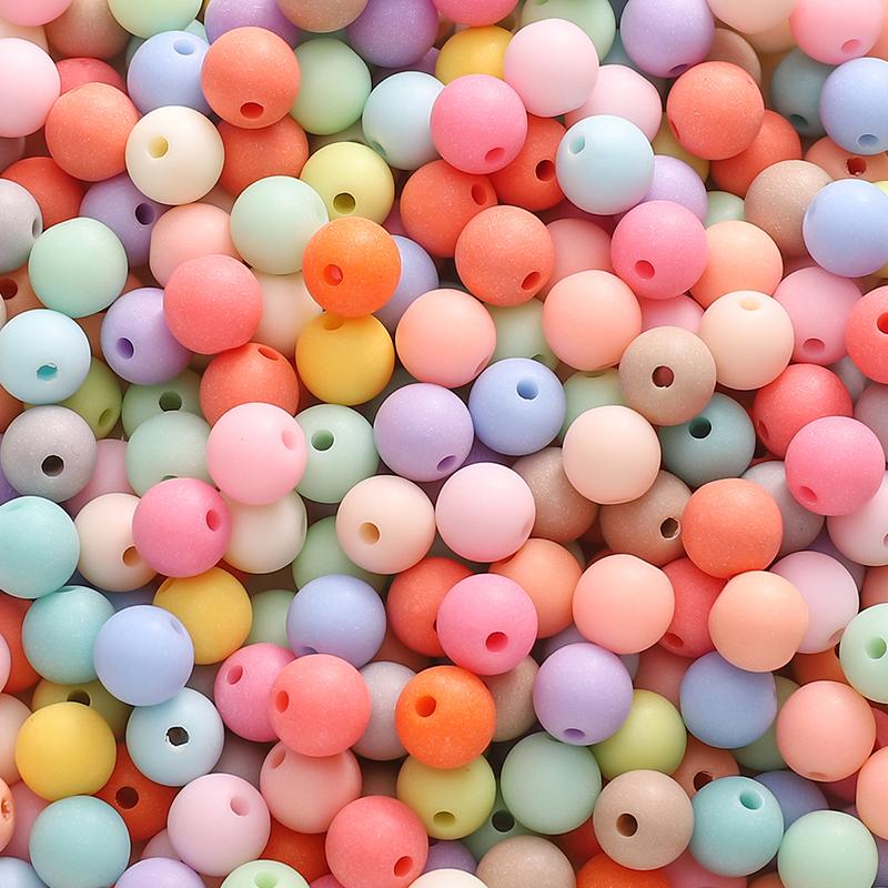

23-500 шт. Акриловые бусины Однотонные Матовые Круглые Бусины Для DIY Браслета Ожерелья Изготовления Ювелирных Изделий Аксессуары 8mm 200pcs разноцветный