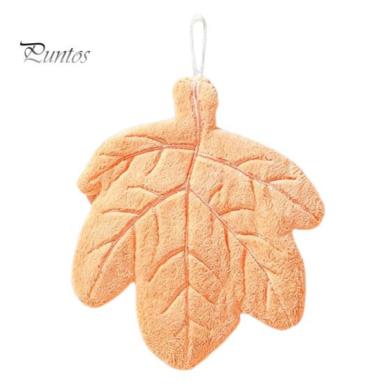 Bathroom Decor Hand Towel Leaf Shape Towel, Soft Absorbent with Hanging Loop, Decorative Shaped Cute Maple Ginkgo Design for Kitchen Drying Loop