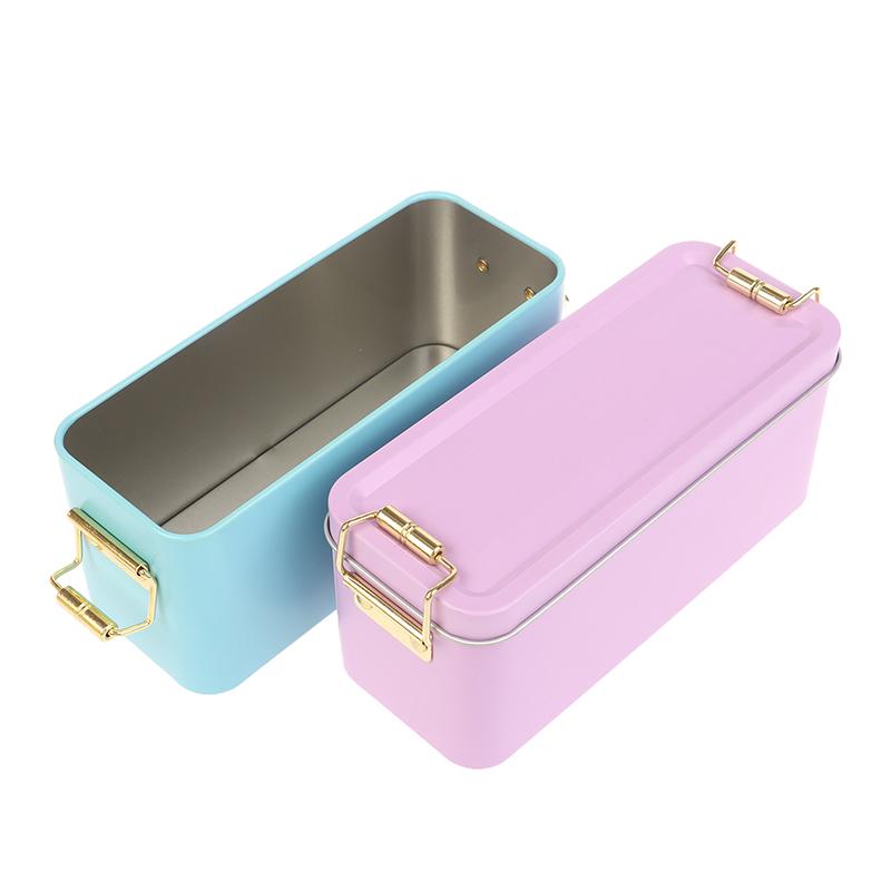 Old-Fashioned Rectangular Tinplate Box With Lid High Quality Metal Storage Box Cake Packaging Box Durable With Buckle Candy Box