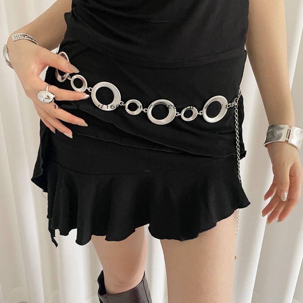 Body Chain Metal Circular Ring Waist Chain Belly Chain Dress Belt Chains  Women