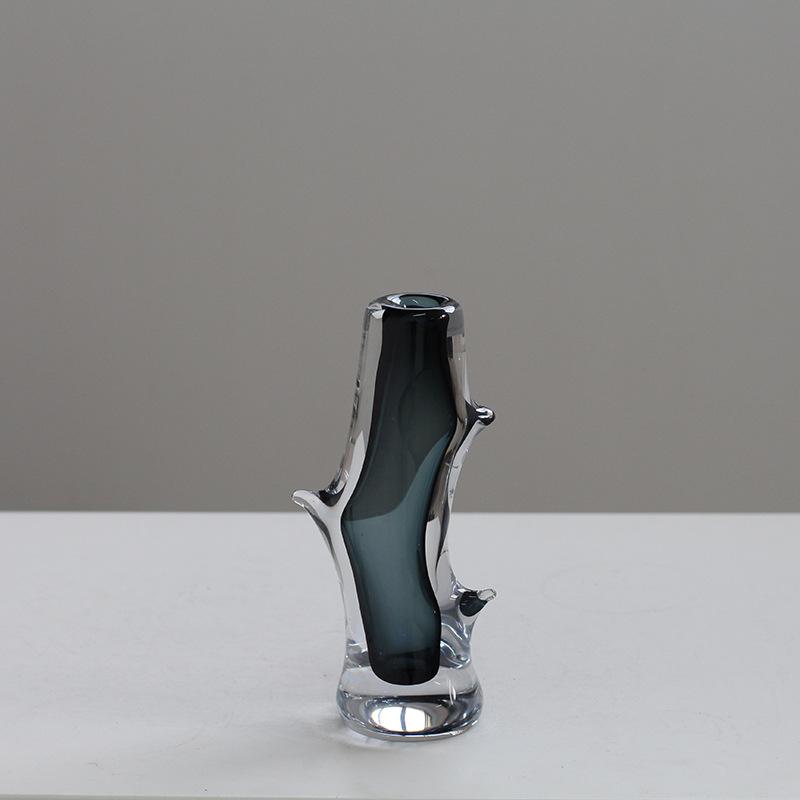 Glass Vase Transparent Branch Fork Shape Thick Straight Glass Bottle Flower Vase Floral Arrangement Accessories Terrarium