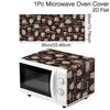 Brown Microwave Dust Cover 35x85cm Latte Coffee Pattern Polyester Oven Dust for Home Kitchen Dining Room Appliance Dust Cover