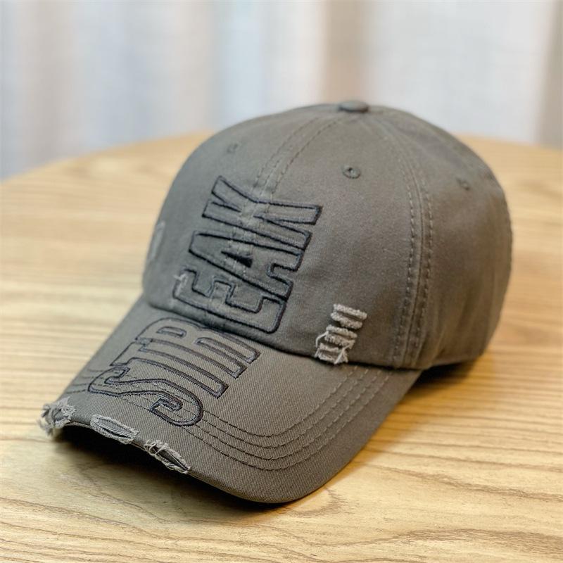 Hat Women's Spring and Autumn Korean Style Trendy Letter Embroidered Baseball Hat Fashionable Casual Baseball Hat Men Street Hip Hop Hat Young Man