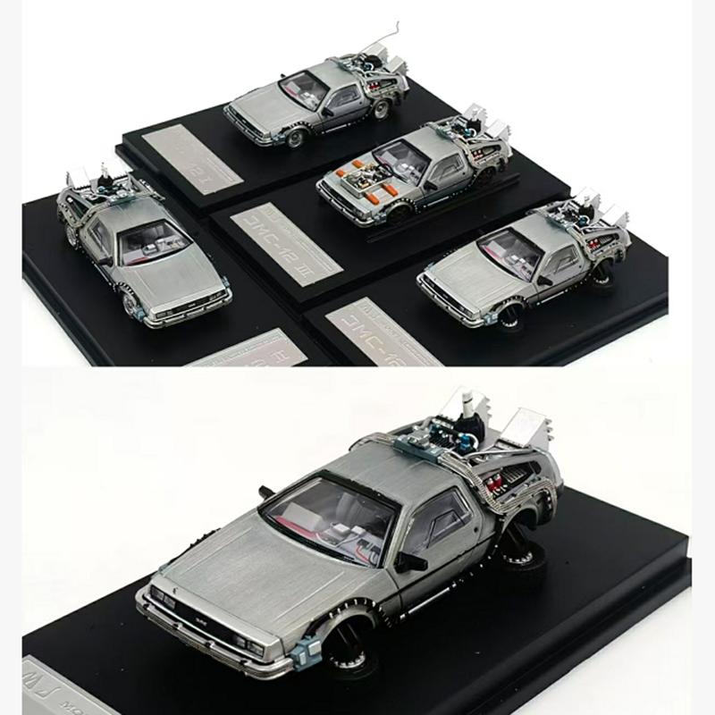 MJ 1/64 Alloy Car Model Back To Future Time Machine DeLorean12 DMC 12 DMC-12 Precision Model