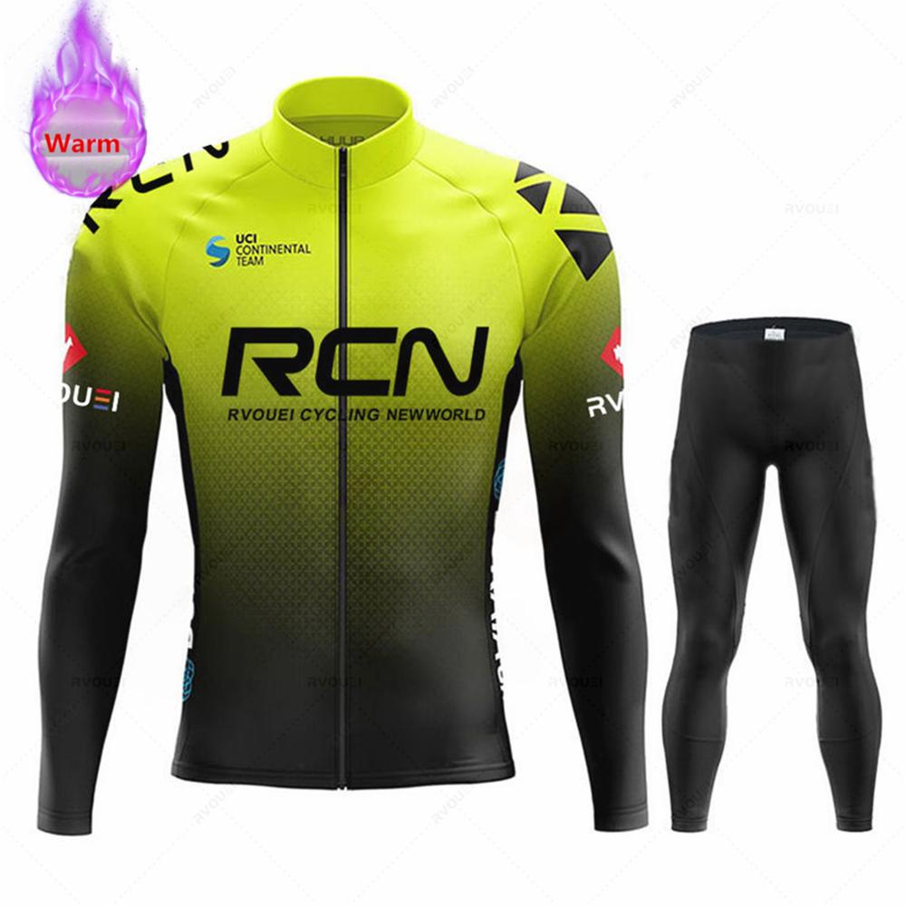 2026 Rcn Team Winter Thermal Fleece Cycling Jersey Set New MTB Bicycle Clothes Maillot Ropa Ciclismo Long Sleeve Bike Clothing