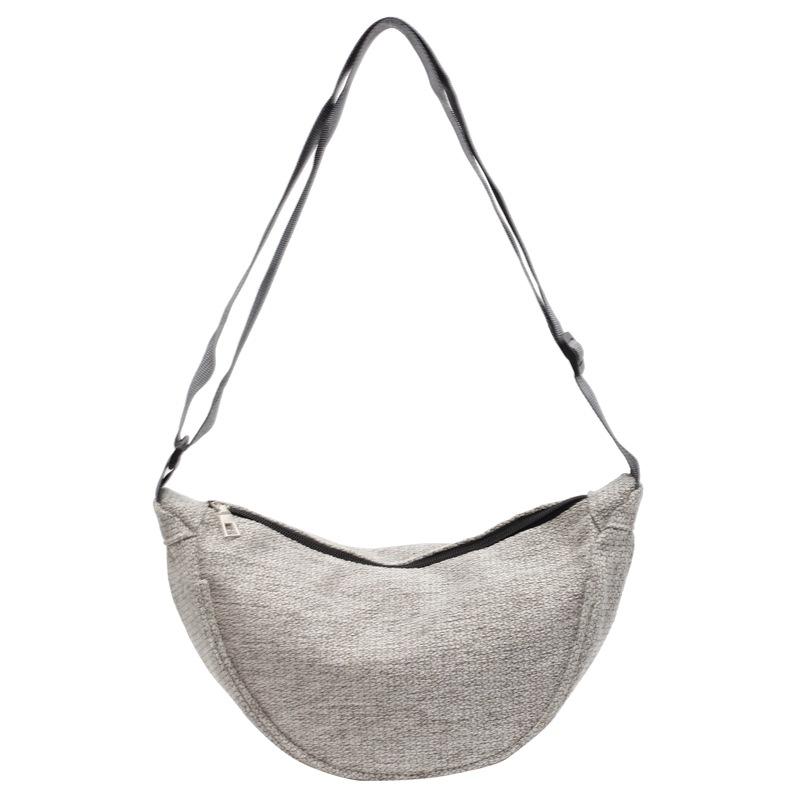 Large capacity casual simple dumpling bag women's new fashion popular shoulder bag solid color versatile messenger cloth bag