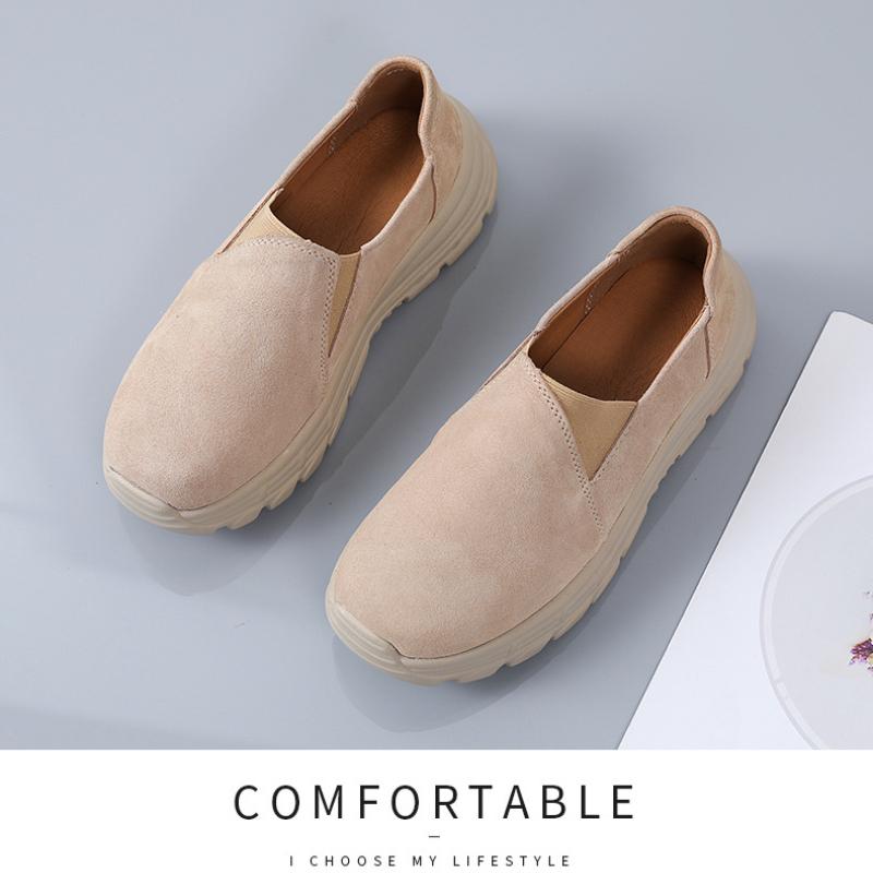 Casual Women's Shoes Slip-on Lazy Shoes Thick-soled Wedge Soft Comfortable Women's Platform Loafers Breathable Outdoor Walking