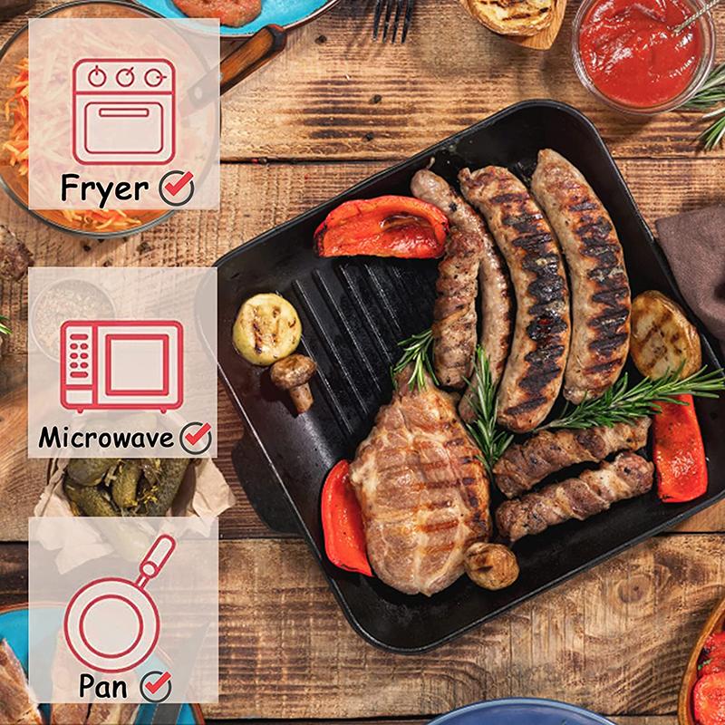 50 peças Air Fryer Forro de papel descartável Tapete antiaderente Vaporizador Redondo Tapetes de papel para assar Cozinha Airfryer Ferramentas Acessórios para assar