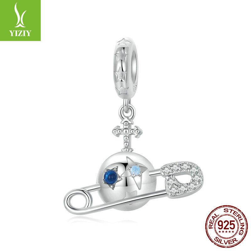 925 Silver Beads Children'S Fun Creative Blue Planet Interstellar Tour Series Diy Beaded Bracelet Accessories