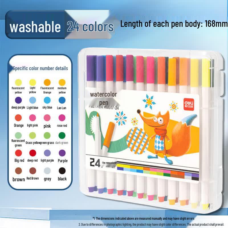 Deli Washable Triangular Grip Watercolor Markers