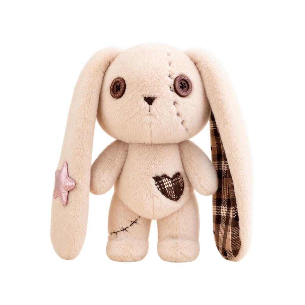 Stitched Plush Toy - Halloween Patchwork Bunny Stuffed Animal for Home Decoration and Gift