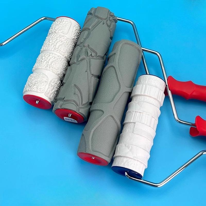 3D Textured Paint Roller for Wall Decoration Rubber Stamp Embossed Painting Tool Polyurethane Roller