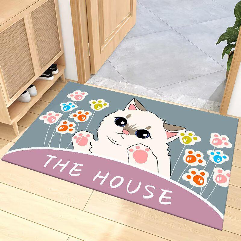 Non-Slip Cartoon Door Mat: Absorbent Entryway, Bedroom, and Bathroom Rug