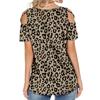Women's Summer Printing Short Sleeve Strappy Cold Shoulder T-Shirt Tops Blouses