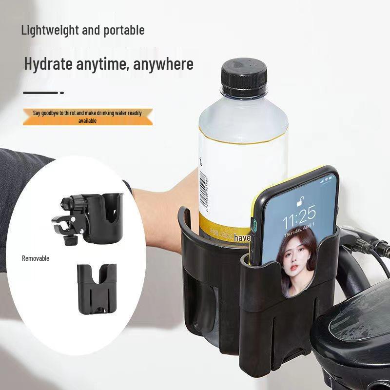 

Universal 2-in-1 Stroller Cup Holder with Phone Box