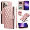 For Oppo A5 Energy 5G (China)/Oppo A5 Pro 4G (Global) Wallet Case Rhombus Leather Phone Cover with Strap