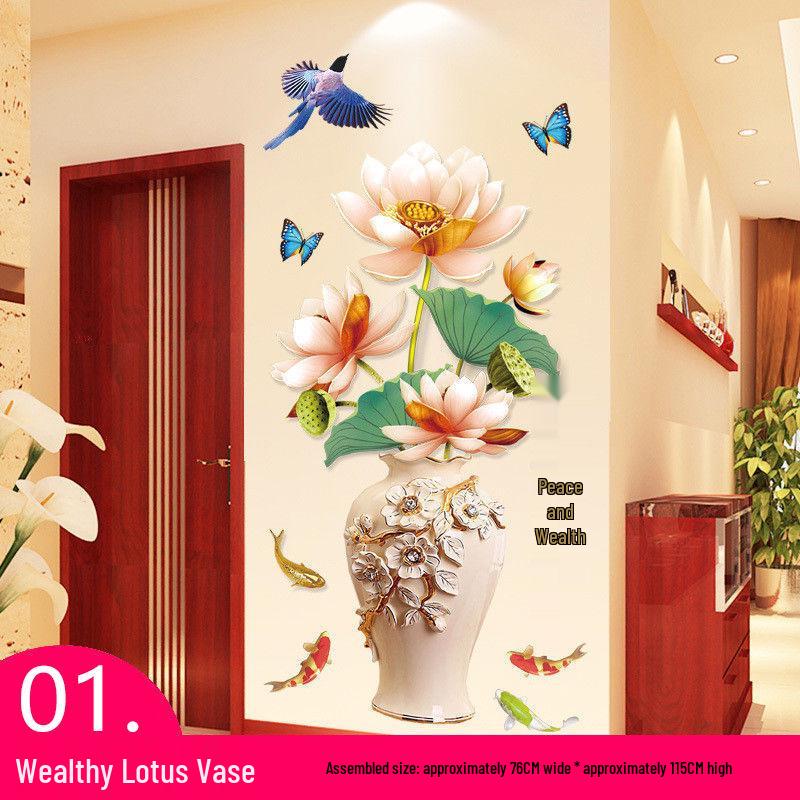 Adesivi murali autoadesivi in stile cinese per decorazione di soggiorno e camera da letto